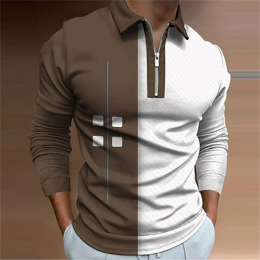 Apex Color-Block Quarter-Zip Polo